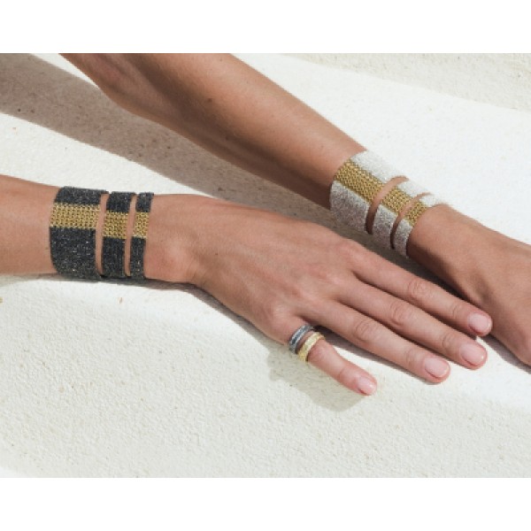 Marie Laure Chamorel sidabro apyrankė Ruthenium Gold Mesh 